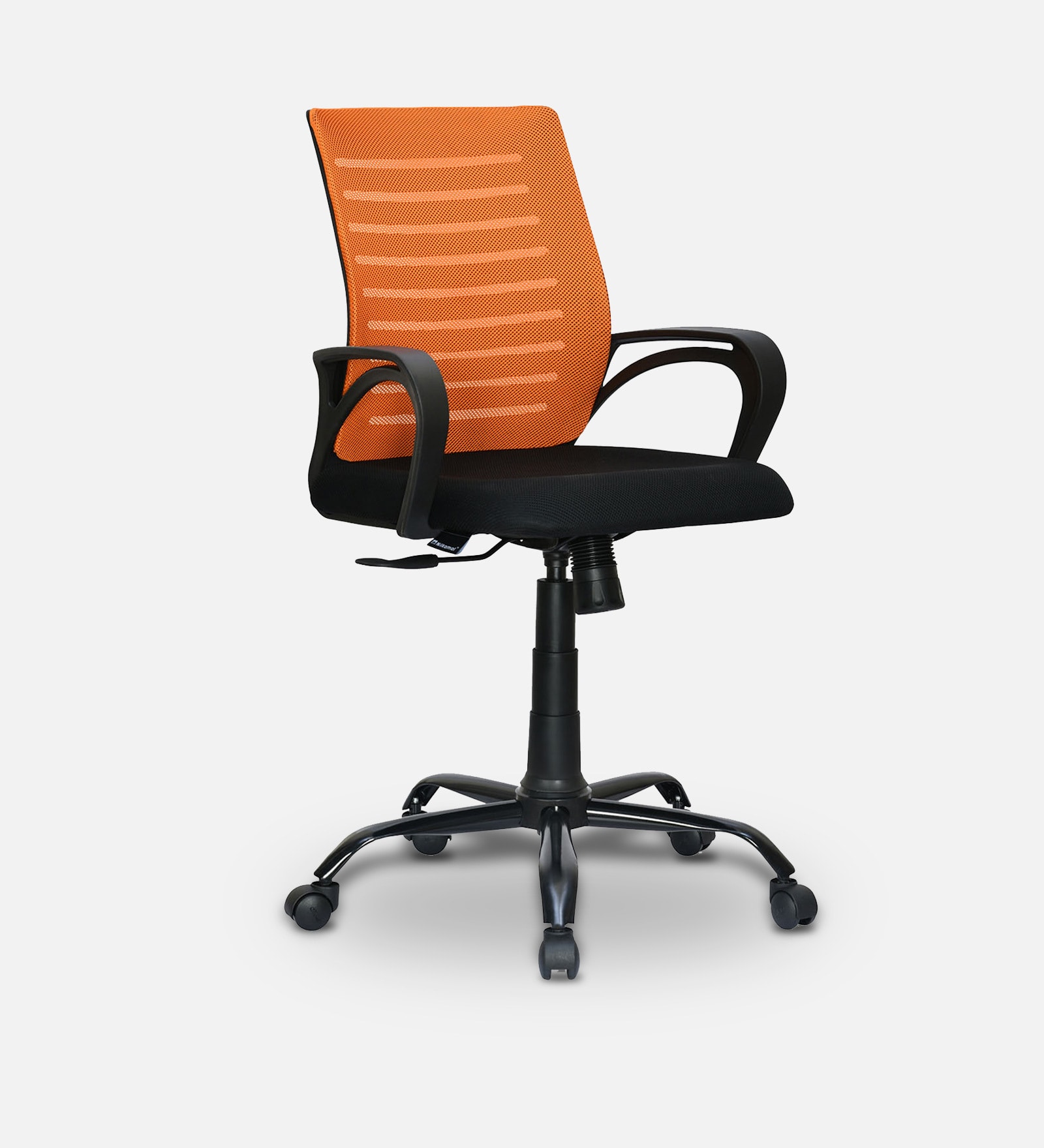 Buy Giza Mid Back Fabric Office Chair In Orange And Black Color By
