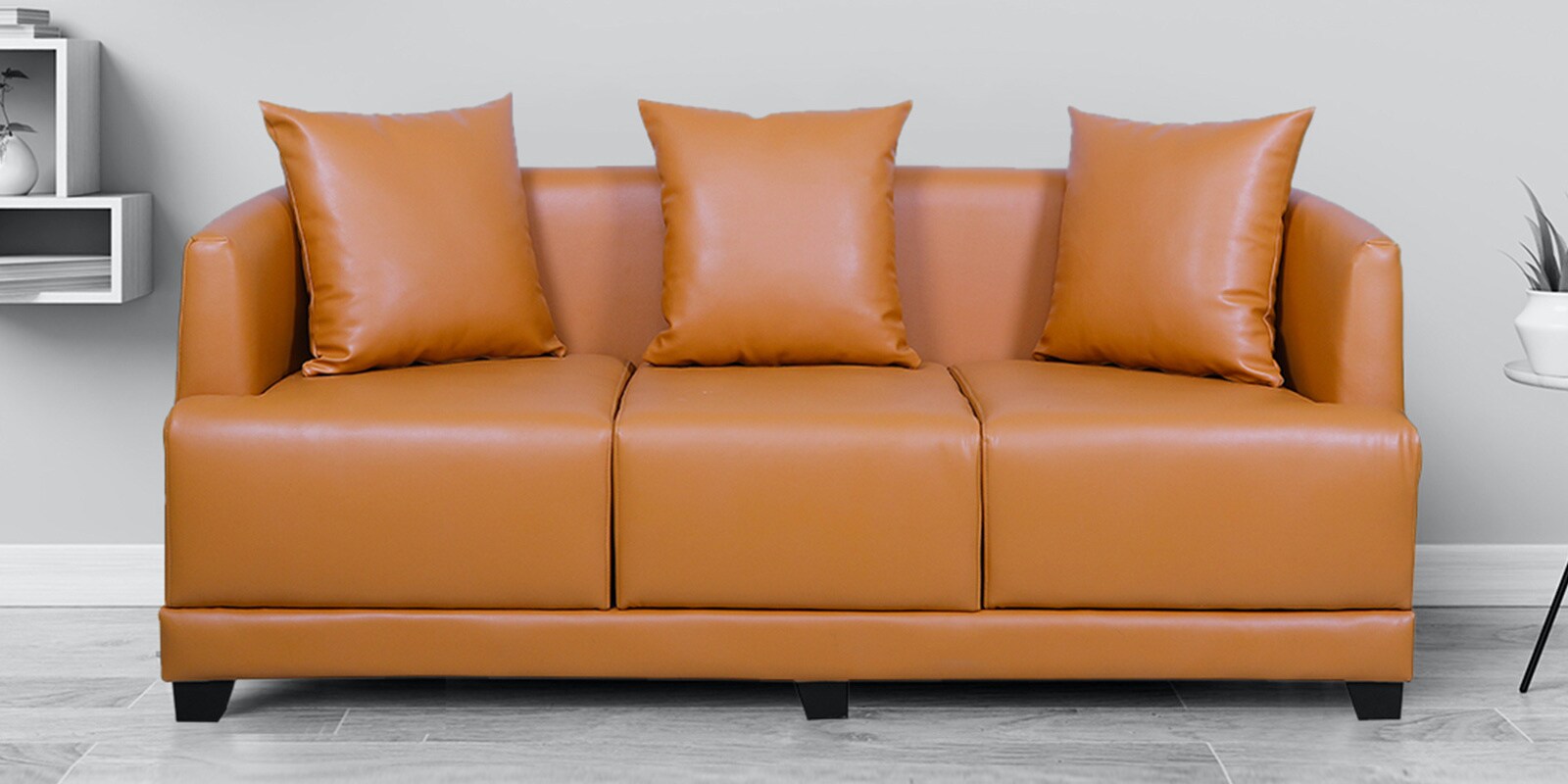 Giallo 3 seater sofa in Tangy Orange Colour
