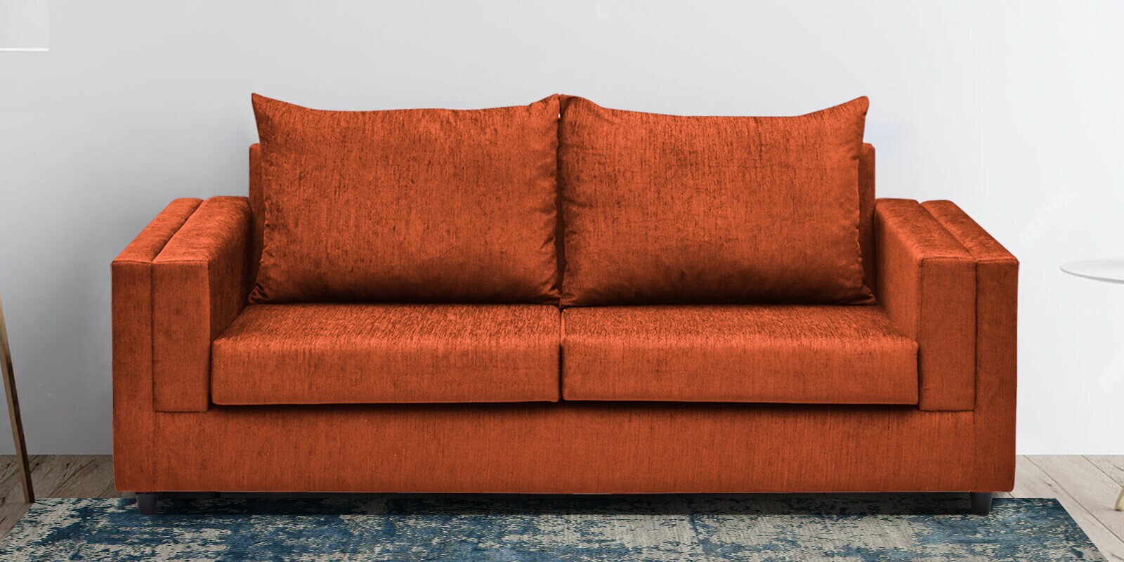 Gilmore Fabric 3 Seater Sofa In Dark Orange Colour