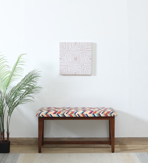Perch Fabric Bench In Multi Colour