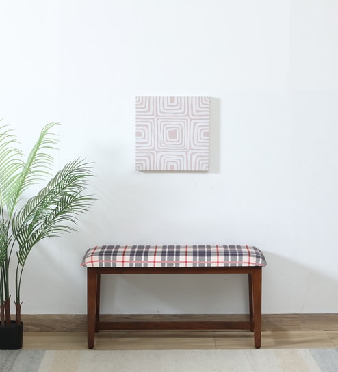 Perch Fabric Bench In Multi Colour