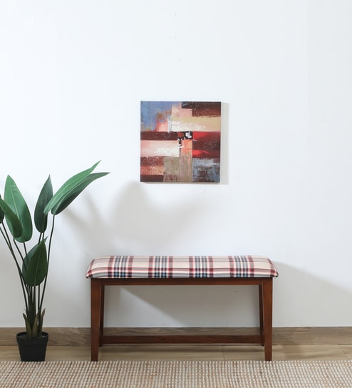 Perch Fabric Bench In Multi Colour