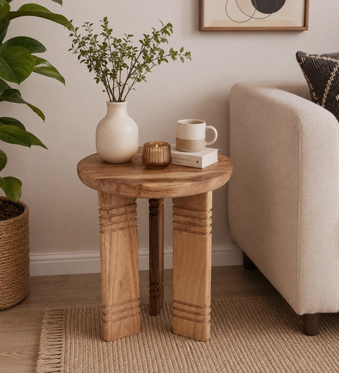 Gideon Acacia Wood Side Table in Natural Finish-image-11