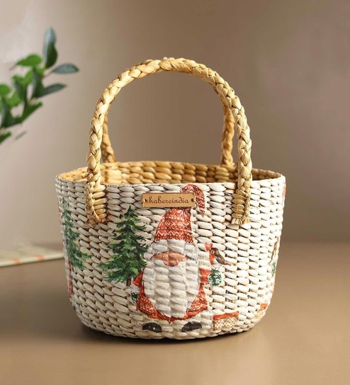(1Pc) Multicolor Seagrass Handmade Eco-Friendly Table Organizer & Storage Basket