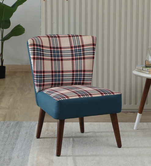 Viraasat Fabric Slipper Chair In Multi Colour