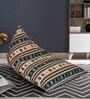 Giallo XXXL Organic Woven Cotton Abstract Patterned Lounger Sac with Beans in Multi Colour