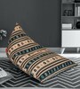 Giallo XXXL Organic Woven Cotton Abstract Patterned Lounger Sac with Beans in Multi Colour
