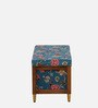 Nihara Fabric Bench In Blue Colour With Storage