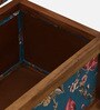 Nihara Fabric Bench In Blue Colour With Storage
