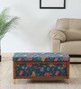Nihara Fabric Bench In Blue Colour With Storage