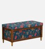 Nihara Fabric Bench In Blue Colour With Storage