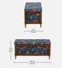 Nihara Fabric Bench In Blue Colour With Storage