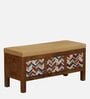Miko Fabric Bench In Yellow Colour With Drawer Storage