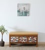 Miko Fabric Bench In Yellow Colour With Drawer Storage
