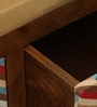 Miko Fabric Bench In Yellow Colour With Drawer Storage