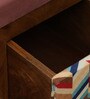 Miko Fabric Bench In Pink Colour With Drawer Storage