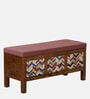 Miko Fabric Bench In Pink Colour With Drawer Storage