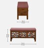 Miko Fabric Bench In Pink Colour With Drawer Storage