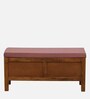 Miko Fabric Bench In Pink Colour With Drawer Storage
