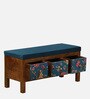 Miko Fabric Bench In Yellow Colour With Drawer Storage