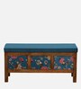 Miko Fabric Bench In Yellow Colour With Drawer Storage