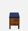 Miko Fabric Bench In Blue Colour With Drawer Storage
