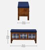 Miko Fabric Bench In Blue Colour With Drawer Storage