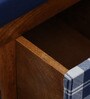 Miko Fabric Bench In Blue Colour With Drawer Storage