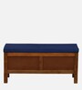 Miko Fabric Bench In Blue Colour With Drawer Storage