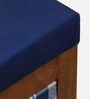 Miko Fabric Bench In Blue Colour With Drawer Storage