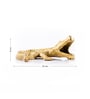 GIBOX Alligator Multipurpose Decorative Serving Platter Tray Dining Table Fancy Food Golden Crocodile