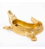 GIBOX Alligator Multipurpose Decorative Serving Platter Tray Dining Table Fancy Food Golden Crocodile