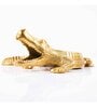 GIBOX Alligator Multipurpose Decorative Serving Platter Tray Dining Table Fancy Food Golden Crocodile