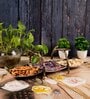 GIBOX Antler Serving 3-Section Tray Decorative Serving Platter Tray Dining Table Fancy Food Golden Crocodile