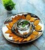 GIBOX Aristocratic Chip & Dip Decorative Serving Platter Tray Dining Table Fancy Food Golden Crocodile