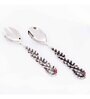 Gibox Berry Leaf Salad Server 2 pieces with Stand Dish For Kitchen Office Dinner Table Top D cor Accent