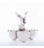 Gibox Bunny Four Section Server Bowl Decorative Metal Serving Platter Home Gathering Kitchen Party D cor