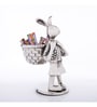 GIBOX Bunny Showpiece Bowl Decorative D cor Fancy Ring Holder Silver Finish Aluminum Trinket Dish Ring