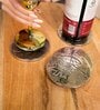 GIBOX Coastline Coaster Aluminium for Kitchen Table & Home Decor Dinning Restaurants (Set of 4)