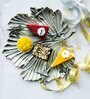 Gibox Dragonfly Serving Platter with Stand Bowl Dish For Kitchen Office Dinner Table Top D cor Accent