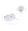 GIBOX Feline Cup & Saucer Set (200 ml) White Ceramic 1 Saucer, 1 Cup and 1 Spoon Set Home and Kitchen Decor Items
