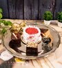 GIBOX Floret Platter Decorative Serving Platter Tray Dining Table Fancy Food Golden Crocodile