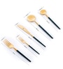 Gibox Gold & Green Serving Cutlery Set pieces with Stand Dish For Kitchen Office Dinner Table Top D cor Accent