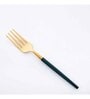 Gibox Gold & Green Serving Cutlery Set pieces with Stand Dish For Kitchen Office Dinner Table Top D cor Accent