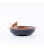 GIBOX Mango Wood Serving Bowl with Two Bird Decor, 30 Cm, for Dry Fruits and Nuts Kitchen Home Central Table Accent