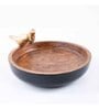 GIBOX Mango Wood Serving Bowl with Two Bird Decor, 30 Cm, for Dry Fruits and Nuts Kitchen Home Central Table Accent
