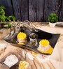 Gibox Octal Block tray Serving Platter Server with Stand Dish For Kitchen Office Dinner Table Top D cor Accent
