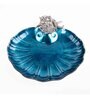 GIBOX Sapphire Shell Platter Decorative Serving Platter Tray Dining Table Fancy Food Golden Crocodile