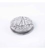 GIBOX Sea Boat Decorative Coasters Set Aluminium Round Tabletop for Tea Coffee Cups Mugs (Set of 4)