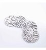 GIBOX Silver Octa Coasters for Dining Set Kitchen Table Home D cor Restaurants Designer (Set of 4)